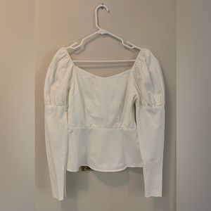 Missguided White Milkmaid “Peasant” Top/ Blouse
